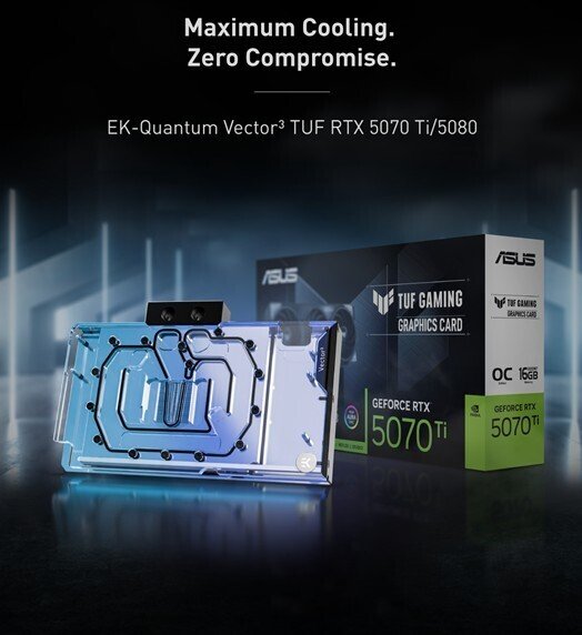 EK发布TUF RTX 50系水冷头：极客玩家的降温神器