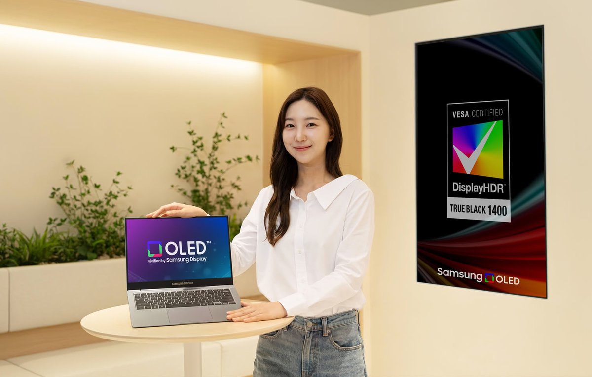 三星推出1400尼特OLED笔记本屏，HDR新标杆来了