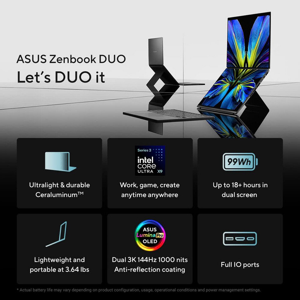 双屏旗舰再进化：华硕灵耀Duo 2026携英特尔新U登场